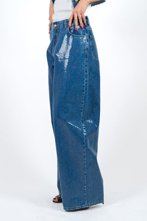 
                  
                    Carica l&amp;#39;immagine nel visualizzatore della galleria, Jeans oversize con paillettes
                  
                