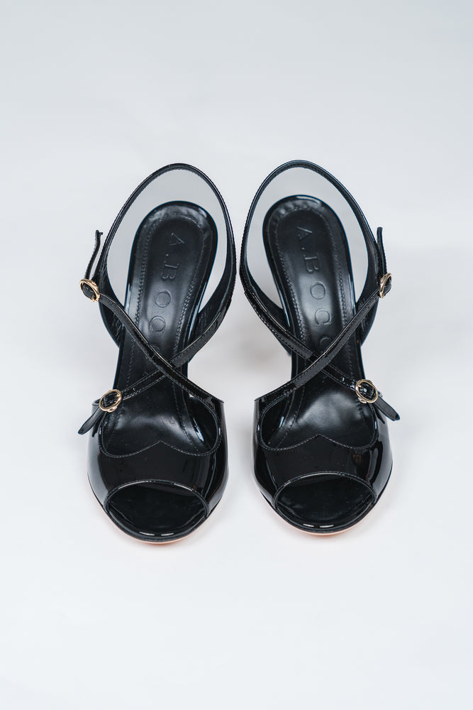 Sandalo verniciato nero