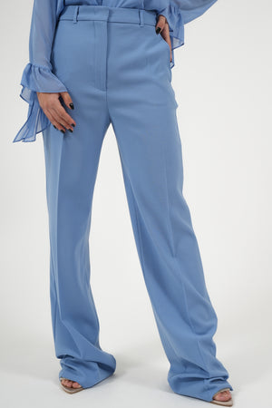 
                  
                    Carica l&amp;#39;immagine nel visualizzatore della galleria, Pantalone gamba dritta in lana vergine azzurro pastello
                  
                
