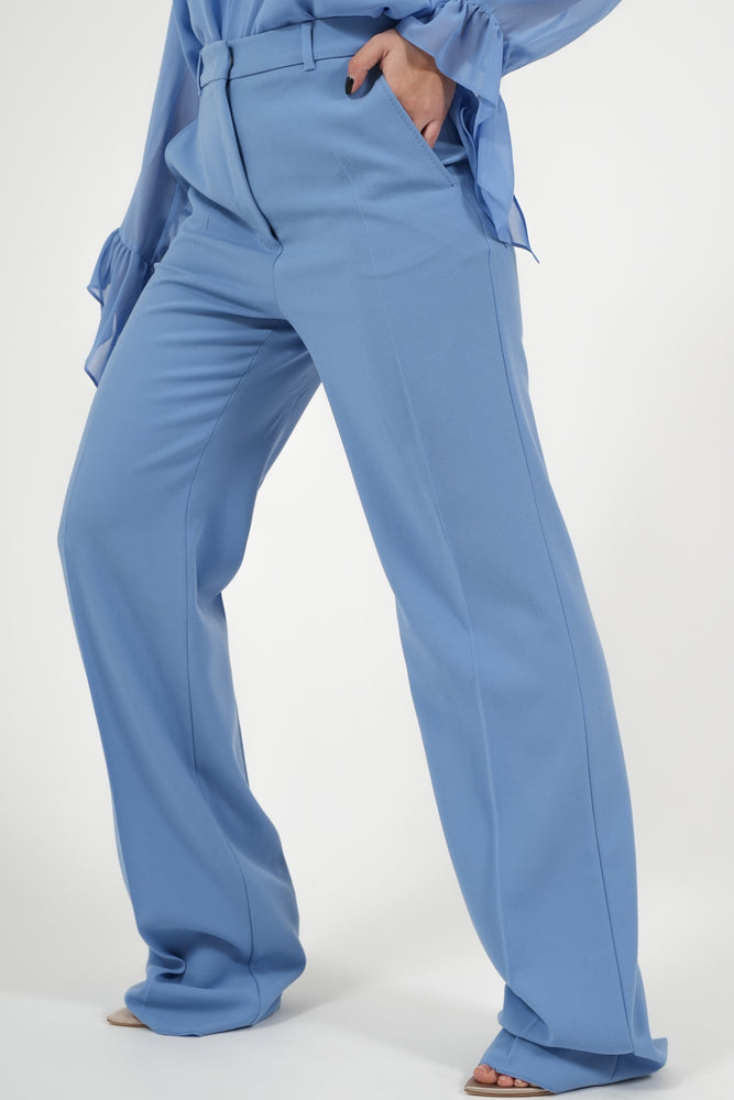 
                  
                    Carica l&amp;#39;immagine nel visualizzatore della galleria, Pantalone gamba dritta in lana vergine azzurro pastello
                  
                